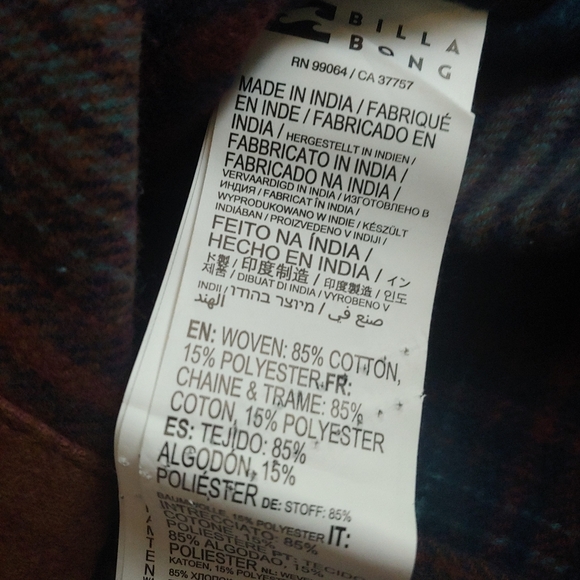 BillABONG NEW Boys Baja Stretch Flannel Shacket - Picture 7 of 7